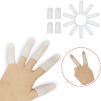 2PCS Soft Reusable Gel Finger Cots Cover Cap Little Toe Tube Protector Hand Cracking Eczema Sleeves for Protect Skin