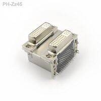 2pcs DVI Female Twins DVI24 5 Female VGA Connector Mixed Double 90 Degree Looper With Shielded Case