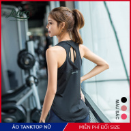 Áo tanktop nữ tập gym Louro LA70, kiểu áo tanktop nữ tập thể thao, yoga, zumba, chất liệu thoáng mát, co giãn 4 chiều thumbnail