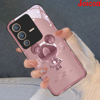 ใหม่ล่าสุดเคสโทรศัพท์กระจกเคสสำหรับ VIVO V23/V27/V27E/V27Pro/V23E/V23E 5G/V23 Pro 5G/V25 5G/V25E เคสดูหรูหราลายหมีไล่ระดับสีสุดหรูเคสเลนส์กล้องเคสห่อหุ้มฝาหลังกันกระแทก