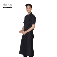 dapp Uniform  ผ้ากันเปื้อนเชฟครึ่งตัวแบบยาว รุ่นบอสตัน Boston Long Black Chef Apron สีดำ (APNB1007)