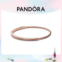 แฟชั่น แพนดอร่า คลาสสิกรอบกุหลาบทองสุภาพสตรี DIY สร้อยข้อมือ Fashion Pandoraˉ Pavé Classic Circle DIY Bracelet in Rose Gold for Women