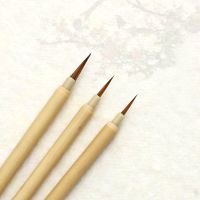 Chinese Calligraphy Brushes Chinese Watercolor Oil Painting Fine Line Brushes Weasel Hair Hook Line Pen Regular Script Writing Artist Brushes Tools