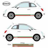 Hotmeini ชุดแถบติดหลังคาธงชาติอิตาลีตกแต่งรถสติกเกอร์ติดรถกราฟฟิคฝากระโปรงรถสำหรับ Fiat 500