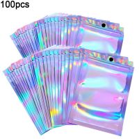 【CW】❉✹  100Pcs/Set Translucent Lock Holographic Storage Xmas Resealable Mylar