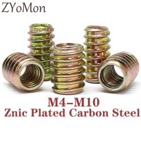 ✓✕ 5/10/20/30pcs M4 M5 M6 M8 M10 Wood Insert Nuts Furniture Pass-through Drive Unhead Threaded Nut Zinc Plated Carbon Steel