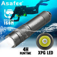 Asafee AF11 150M XPG LED Deep Diving Flashlight 350LM IPX8 Waterproof Rotary Switch High Light Scuba Torch Night Ride Outdoor