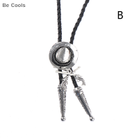 Be Cools วินเทจคาวบอยหมวกโลหะผสม Mens Bolo Tie เชือกหนังยาวสร้อยคอ