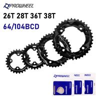 PROWHEEL 104/64BCD MTB Pignoni ต่อ Bicicletta Doppia Ruota Dentata 26T 28T 36T 38T Corona จักรยานเสือภูเขา Guarnitura Del Piatto Del Dente