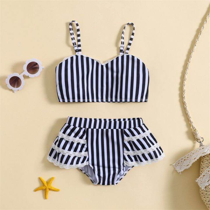 1 7Y Kids Bikini Sets Girls Swimwear 2023 Summer Stripe Ruffle Bathing 1-7y-kids-bikini-sets-girls-swimwear-2023-summer-stripe-ruffle-bathing