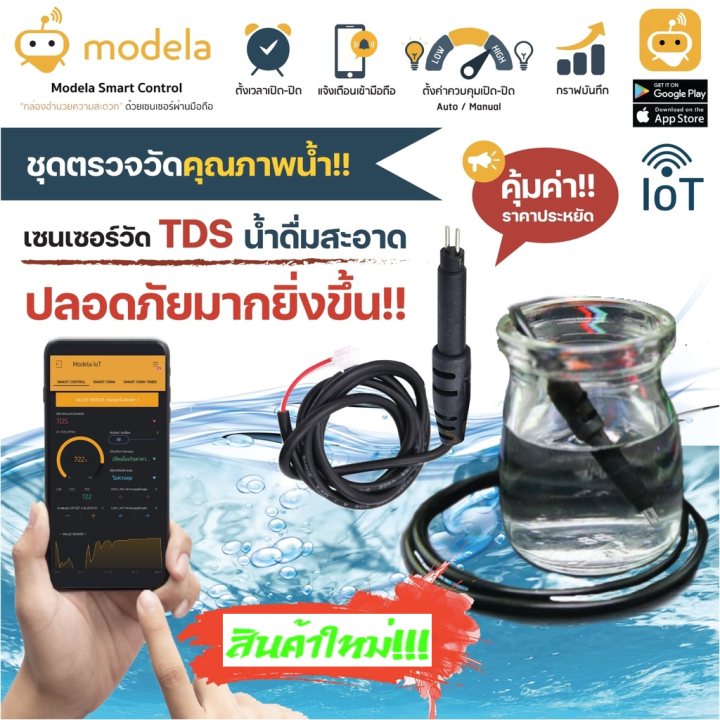 พร้อมส่ง-ลดชุดตรวจวัดคุณภาพน้ำ-iot-ตั้งค่าควบคุมได้ผ่านมือถือ-สินค้าใหม่