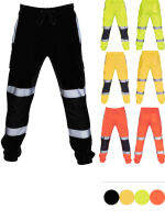 Mens Personal Sport Running Stripe Sweatpant Road Work High Visibility Overalls Casual Pocket Work Casual Trouser Pants