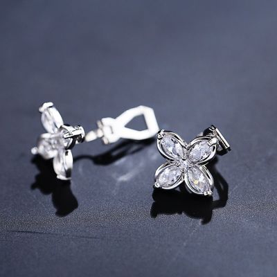 [MM75] SIPENGJEL คริสตัลดอกไม้รูปร่างหู Cuffs ต่างหู Earcuff ปลอมเจาะต่างหูคลิปสำหรับผู้หญิงเครื่องประดับ2021