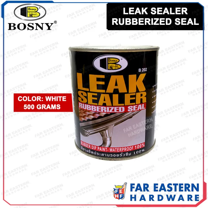 BOSNY Leak Sealer Rubberized Seal Waterproofing Solvent White 500g B202