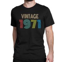 MenS T-Shirts 1971 Vintage Birthday Unisex Gift Fashion Cotton Tees Classic Short Sleeve T Shirts Crewneck Clothing Printing 【Size S-4XL-5XL-6XL】