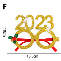 JK3U คริสต์มาสแว่นตาของขวัญเด็กของขวัญกระดาษแว่นตาถ่ายภาพ Props Elk Santa Claus XMAS Decor 2023ปีใหม่ Party ตกแต่ง Headband