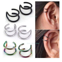 ต่างหู ไม่ต้องเจาะหู ตุ้มหู จิว Punk Rock Ear Clip Cuff Wrap Earrings No piercing-Clip Hollow Out U Pattern Statement jewelry - 1 ข้าง