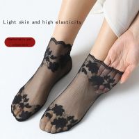 Summer Socks Womens Slim Anti Slip Anti Detachable Heel Shallow Mouth Invisible Socks Free Cut Sling Ice Silk Boat Socks Socks Tights