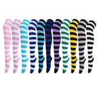 【Sock shop】ลายต้นขาสูงกว่าเข่าถุงน่องน่ารัก Kawaii ผ้าฝ้ายถักขาสูงอุ่นถุงเท้าสำหรับสุภาพสตรีสาวอบอุ่นถุงเท้ายาวสูง