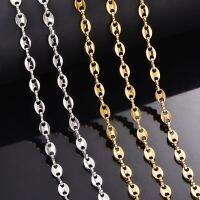 1 piece Stainless Steel Hip Hop Coffee Bean Chains Necklaces Pig Nose Chains Bracelets Punk Necklace Fashion Chain Necklaces