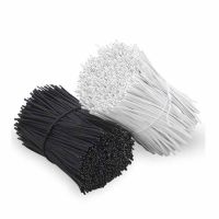 100Pcs Black White Twist Tie Plastic Shell Reusable Galvanized with Iron Core Bendable Cable Ties 0.75x80/100/120/150/200/250mm