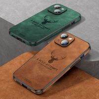 For iPhone 14 Cover Camera Protector Silicone Deer Leather Phone Case For iPhone 14 13 12 Pro Max Coque Mobile Cellphone Funda