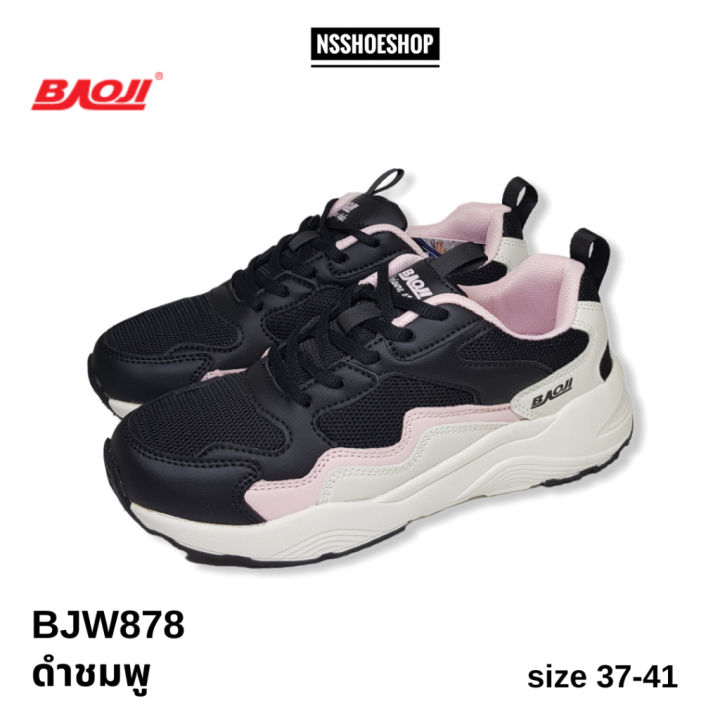 รองเท้าผ้าใบผู้หญิง-baoji-รุ่น-bjw878-สีดำชมพู-รองเท้าผ้าใบบาโอจิ-size-37-41