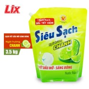 Combo 2 túi nước rửa chén LIX 3.5KG siêu sạch hương chanh loại túi N4301