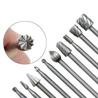 10Pcs Hss Routing Router Bits Burr Rotary เครื่องมือแกะสลักโรตารี่แกะสลักมีดเครื่องตัดเครื่องมือแกะสลักไม้ทำงานสำหรับ Dremel