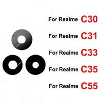 สําหรับ Realme C55 C35 C33 C31 C30 C30S กล้องด้านหลัง เลนส์ กระจก กล้องด้านหลัง เลนส์ แก้วพร้อมชิ้นส่วนซ่อมสติกเกอร์