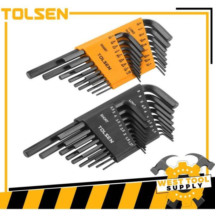 Tolsen 36PCS Allen Hex Key Set (Inches Metric) Black Finish 20094