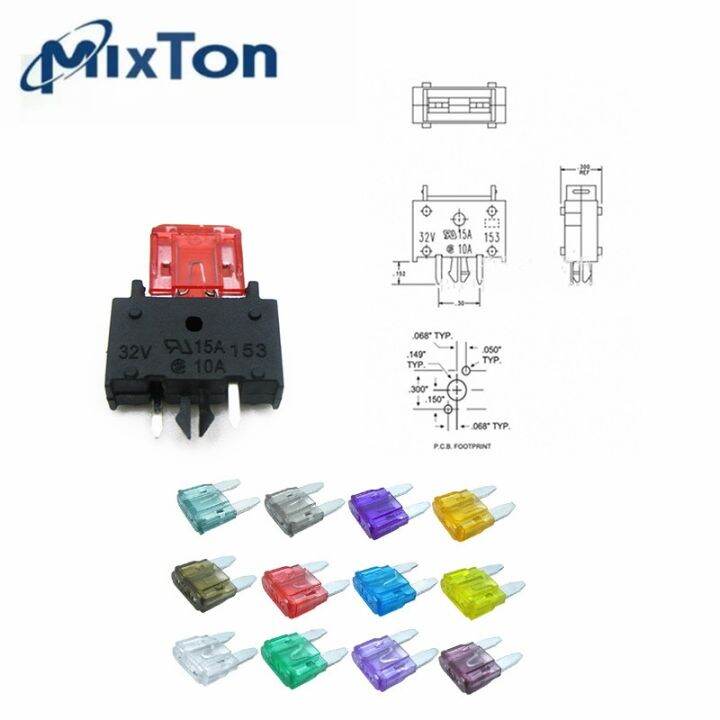 10 Set 153 MINI FUSE Holder 32V 15A 25A Small Fuse PCB Welded fuse