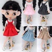 Blyth Doll clothes Fashion cat ear skirt pink brown denim blue red for Azone OB FR girl Toys gift