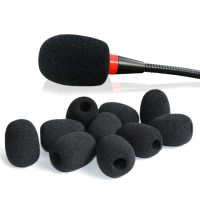 10Pcs Black Mic Protector Replacement Headset Foam Covers Windscreen Windshield Sponge Covers Microphone Cover for Meeting Mic