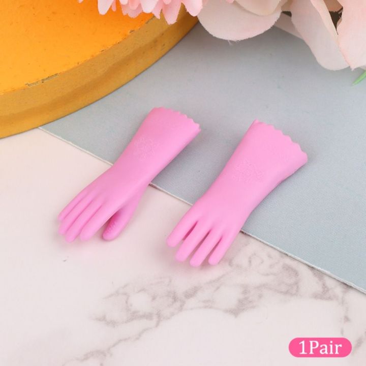 ถุงมือซักผ้ารูปพัดถุงมือขนาดเล็กสำหรับตกแต่งบ้านตุ๊กตา1-12อุปกรณ์ตกแต่งถุงมืออบอาหารบ้านตุ๊กตา