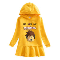 Ro Blox เด็กแขนยาวเสื้อผ้าเด็ก Hoodies ชุดฤดูใบไม้ผลิฤดูใบไม้ร่วง Hooded ผ้าฝ้าย100% 2-8ปีเกาหลีจีบเสื้อกันหนาว Dress