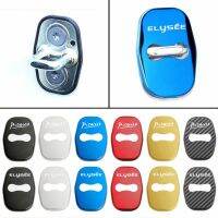 4pcs Car Styling Door Lock Protection Cover Buckle Badge Replacement Stickers Decoration for Citroen Picasso Elysee Accessories