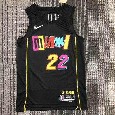 Mens Miami Heat Jimmy Butler Colourful Jersey 2023NBA Basketball Swingman Jersey City Edition