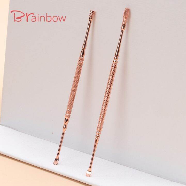 yf-brainbow-stainless-steel-rose-gold-earpick-wax-remover-curette-cleaner-easy-earwax-removal-swab-kit-health-care-tools-ear-pick