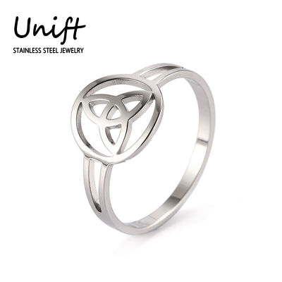 Unift วินเทจไวกิ้งเซลติกส์ปมหัวใจสแตนเลสแม่มดปมแหวนพระเครื่องโบราณนิกายเครื่องประดับคู่อุปกรณ์แฟชั่น