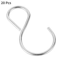 20 Pcs S Shaped Hooks Metal Iron Wire Clasp Over Tool Utensils Hangers Door Clothes Rack Home Kitchen Bathroom Organizer Holder