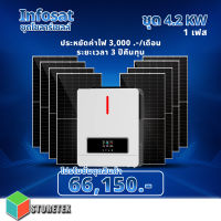 Infosat ชุดโซลาร์เซลล์ On/Off-Grid Hybrid Inverter 4200W พร้อมกับแผงโซลาร์เซลล์ Mono Half Cell 550W 8 แผง