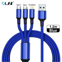 Olaf USB Charger Cable 3 in 1 Type C Cable Micro USB Cord Fast Charging Multi Port Mobile Phone Wire For iPhone 12 Samsung S20