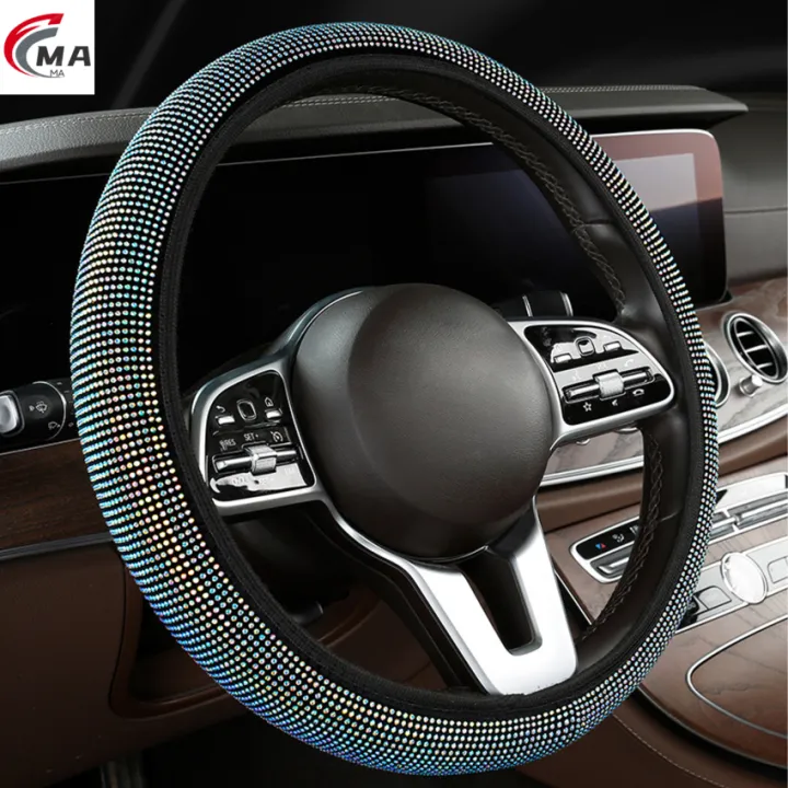 Car Rhinestones Steering Wheel Cover With Crystal Diamond Sparkling Car