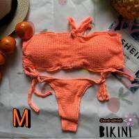 ? SHEIN BIKINI ชุดว่ายน้ำแฟชั่น ชุดว่ายน้ำสีส้ม พร้อมส่งจากไทย ORANGE SIZE M #SHORG009