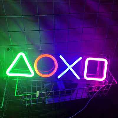 Game Icon Neon Sign Light LED Neon Lamp Wall Hanging Atmosphere Night Light For PS4 Game Room KTV Bar Decoration Birthday Gifts