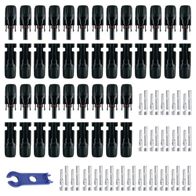 44 PCS PV Solar Connectors 1000V with Spanners IP67 Waterproof Solar Panel Cable Connectors Male/Female 22 Pairs