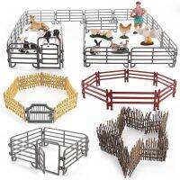 OozDec Sand Table Fence Accessories Farm Model Desktop Brown Fence Enclosure Poultry and Livestock Raising Fence Decoration Set