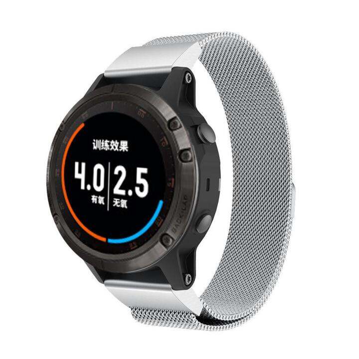 zenia-22มม-26มม-มิลานแม่เหล็กสแตนเลส-quick-release-fit-สายนาฬิกาสำหรับ-garmin-forerunner-935-945-instinct-quatix-fenix-7x-7-6x-solar-6-pro-51mm-5x-5-plus-3-approach-s70-47mm-s62-s60-descent-g1-mk1-mk2