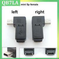 QB7LA Store 1/2/5pcs Mini USB 5pin elbow male to female 90 degree adapter M to F Left and right angle Extended adapter converter connector